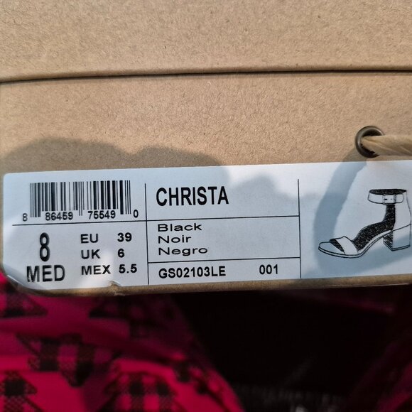 New Gentle Souls By Kenneth Cole Christa Block Heel Sandal. Black. Size 8. - Picture 7 of 7